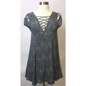 Design Recipe Womens Skater Dress Size Small Black White Cap Sleeve